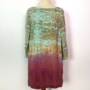 Anthropologie Maeve Cleome Silk Shift Dress